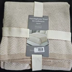 The Threadery Herringbone Wool & Cashmere Oversized Throw Blanket Oatmeal. Fixed Price $94.95.