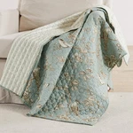Lyon Teal Toile Quilted Throw - Levtex Home. Fixed Price $54.99.