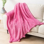 Pavilia Pink Sherpa Blanket, Warm 50 X 60 Inches - Throw, Hot. Fixed Price $34.99.