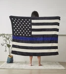 Regal Comfort - Police Department Flag Faux Fur Printed Throw Blanket 50"X60". Fixed Price $23.99.