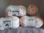 Bernat Baby Blanket Yarn Lot Of 5 Skeins Pitter Patter #6 Super Bulky. Fixed Price $19.50.