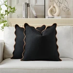 Mayler Yee Scalloped Throw Pillow Covers 18X18" Boho Decorative Black/brown. Fixed Price $30.49.