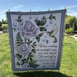 Collections Etc Tapestry Throw Blanket Floral Roses Hummingbird Friendship 62X50. Fixed Price $19.95.