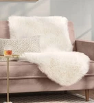 Threshold Faux Fur Pelt Decorative Sofa Throw Blanket Table Runner Accent Ivory. Fixed Price $24.95.
