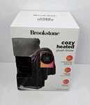 New Brookstone Cozy Heated Plush Blanket Throw 1 Touch Built In Controller. Fixed Price $33.00.