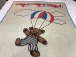 Vintage Biederlack Blanket Bear Force Patriotic Throw 1980S Parachute Airplanes. Fixed Price $33.00.