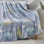 Plazatex Blue Dino Friends Micro Plush Decorative Throw Blanket 50" 60" Multi. Fixed Price $23.25.