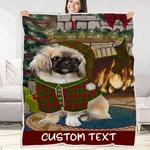 Pekingese Dog Blanket Personalized Throw Woven Fleece Sherpa Christmas Nwt. Fixed Price $44.99.