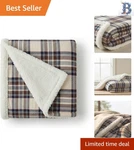 Luxurious Plush Sherpa And Fleece Blanket 50X60 - Rustic Edgewood Plaid Charm. Fixed Price $32.39.