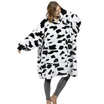 Catalonia Cow Print Oversized Blanket Hoodie Sweatshirt, Giant Fleece Pullover. Fixed Price $26.49.