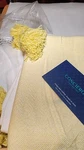 Concierge Collection Knit 100% Woven Cotton Blanket Tassel Ends (yellow/ White). Fixed Price $12.98.