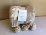 New Threshold Studio Mcgee Beige Christmas Tree Tassel Trim Throw Blanket. Fixed Price $29.99.