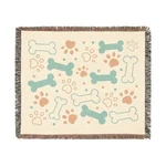 Dog Bone And Paw Print Woven Blanket Pet Pattern Throw, Cozy Home Cor. Fixed Price $47.10.