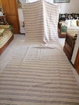 Antique Moroccan Handwoven Pure Wool Blanket Berber Stripted Abana Carpet Rug. Fixed Price $474.05.