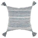 Rizzy Gray Lines Banded Rows Tassels Transitional Throw Pillow Striped T17126. Fixed Price $40.00.