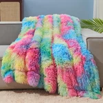 Gonaap Fuzzy Faux Fur Throw Blanket Dark Rainbow Super Soft Cozy Plush .... Fixed Price $43.30.