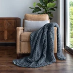 Chunky Knit Throw Blanket Braided, Soft & Cozy - Becky Cameron, Stone,. Fixed Price $81.20.