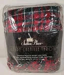 Vtg Sutton Place Luxury Chenille Throw Fringe Red Green Plaid 40 70 New Xmas. Fixed Price $32.99.