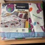 Dreamstyles Barney Dinosaur Bedding Comforter Blanket Twin 72" X 90" 1992 New. Fixed Price $199.00.