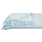 Melange Home Plaza Silk Throw Blanket 50X60" Blue Fringe. Fixed Price $99.00.