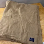 Lands End 100% Wool Blanket Full Tan Herringbone Made Usa Heritage Bedding. Fixed Price $134.99.