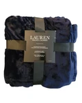Lauren Ralph Micromink Plush Blanket Navy King Size 108X90 Nwt. Fixed Price $68.88.