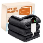 Electric Heated Blanket,flannel & Sherpa Fast Heating Soft TWIN-62" X 84" Grey. Fixed Price $62.75.