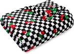 Cherry Checker Plush-fleece Red Throw BLANKET-50X70. Fixed Price $33.24.