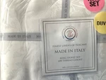 Tessitura Toscana Firenze King Duvet Set White 600 Tc 100% Cotton Sateen Nwt. Fixed Price $250.00.