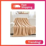 Newcosplay Super Soft Throw Blanket Brown Premium Silky Flannel Fleece 3D Waffle. Fixed Price $25.17.