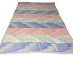 Vtg Acryl Velours Biederlack Blanket Southwestern Zigzag Stripe Pastel 54X73. Fixed Price $38.97.