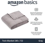 Amazon Basics All-season Cotton Weighted Blanket 15LB 48" X 72" Twin Dark Gray. Fixed Price $25.00.