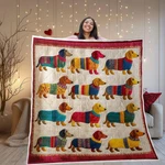 Dachshund Blanket Colorful Dog Throw Cozy Quilted Bed Lover Gift Decor. Fixed Price $44.23.