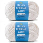 Freeasyfar Velvet Chenille Yarn Crocheting Knitting Bulky 93 Yards Buttercream. Fixed Price $27.08.