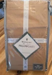 Waterford Bed Linens 1 Pair King Pillowcases Portuna Taupe Cotton 400TC New. Fixed Price $34.99.