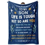 Niyewsor Blanket Gifts For Son, Birthday Sons 60" X 50", Blue. Fixed Price $31.70.