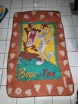 Warner Bros Looney Tunes Bugs & Taz Fleece Blanket. Fixed Price $80.00.