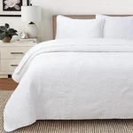 Classic Modern Palm Leaf Stitch Solid White 100% Cotton Quilt Bedding Set. Fixed Price $69.99.