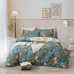 Green And White Floral Duvet Cover King 100% Cotton Reversible Whit.... Fixed Price $89.30.