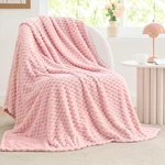 Fleece Decorative - 3D Jacquard Pink Throw Blankets For Women's Couch &. Fixed Price $18.85.