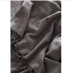 The Threadery Merino Wool & Cashmere Fringe Oversized Throw Blanket Grey. Fixed Price $94.95.