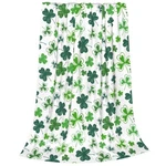 Happy St. Patrick's Day Green Clovers Flannel Blanket, Shamrocks Ireland Luck.... Fixed Price $15.24.