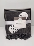 New Destination Holiday Throw Blanket With Socks Set Size 50X60 Dark Gray Color. Fixed Price $36.50.