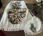 Shiraleah Chicago Beach Blanket 58" X 60" & Tote 15" 12". Fixed Price $35.00.
