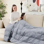 Natural Down Fiber Blanket For Couch, Bed Throws Home, 50*70 Gray. Fixed Price $85.43.