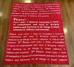 Barnes & Noble Throw Peace Punctuate Heavy Knit Red White Christmas. Fixed Price $39.87.