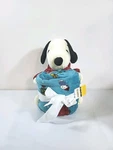 Peanuts New Snoopy Red Puffer Jacket Plush & Fleece Christmas Throw Blanket Set. Fixed Price $35.00.