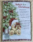 Baby First Christmas Tapestry Throw Blanket Collections Etc. Bear 35 X 48. Fixed Price $19.99.
