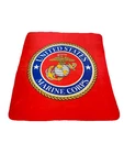 United States Us Marine Corps Throw Blanket 48"X57" Red Blue Circle Thin Fleece. Fixed Price $29.99.