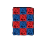 Blanket - Grateful Dead Red/blue Pattern Skull Fleece Throw New. Fixed Price $26.95.